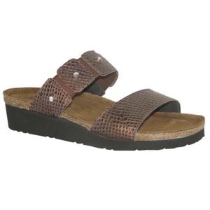 Naot “Ashley Brown Lizard” Leather Sandals